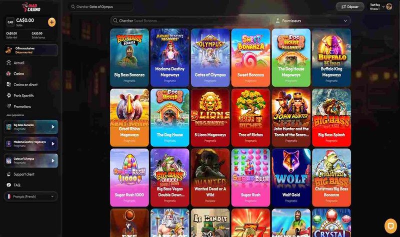 Présentation de madcasino mobile
